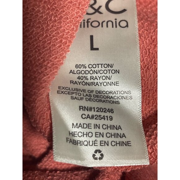C&C California Faded Rose Vintage Anchor Sweatshirt Womens Large Cotton Rayon - Picture 5 of 9